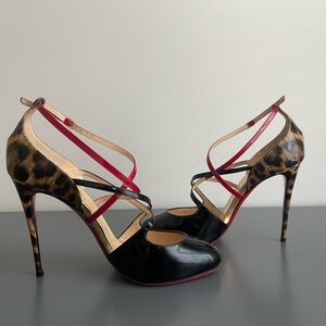 Christian Louboutin Soustelissimo 100 Patent Leopard